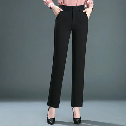 Women’s high-waist stretch casual trousers