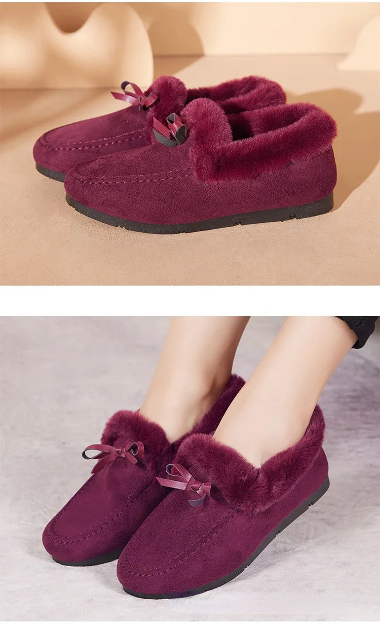 Plush Flat Shoes – Stylish Women’s Winter Casual Footwear