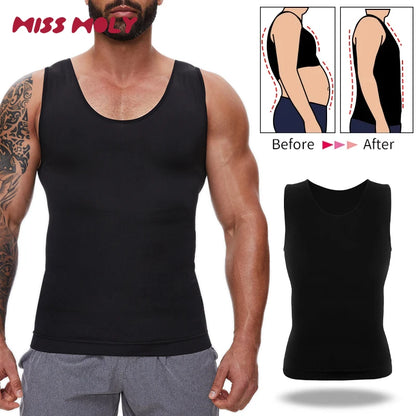 Men’s slim compression top for body shaping