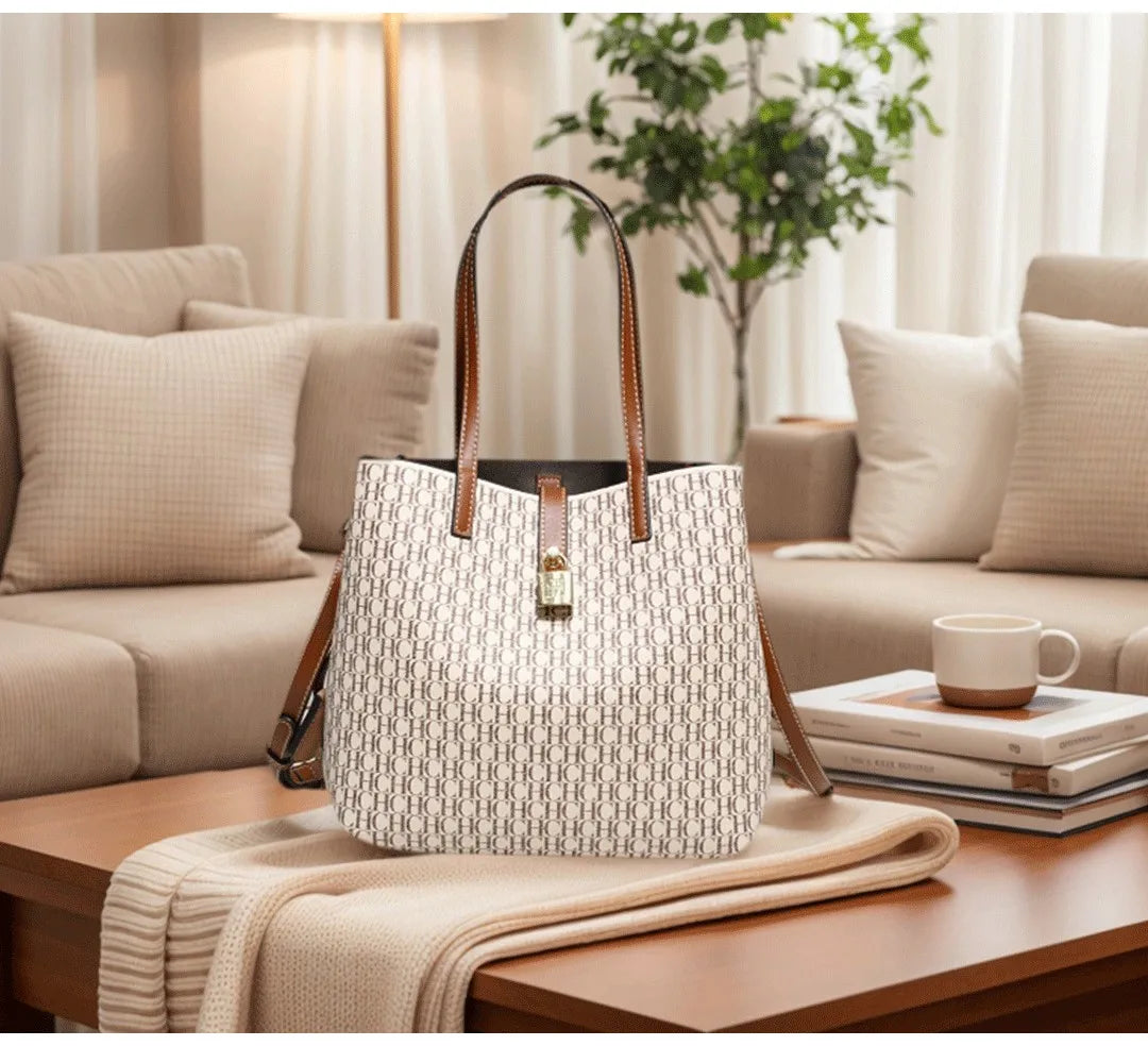CH Leather Crossbody Bag – Large Capacity Daily Tote