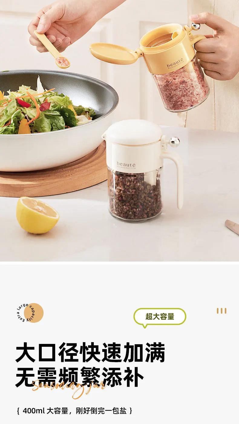 Durable glass seasoning containers with airtight lids for freshness