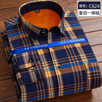 Men’s winter plaid shirt—soft, thick, and ideal for cold weather