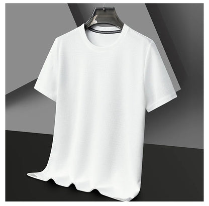 Men’s summer waffle round-neck T-shirt