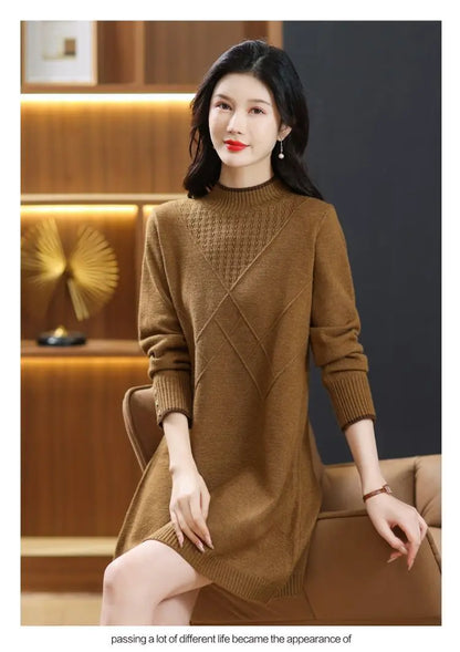 Women’s long-sleeve turtleneck knit sweater