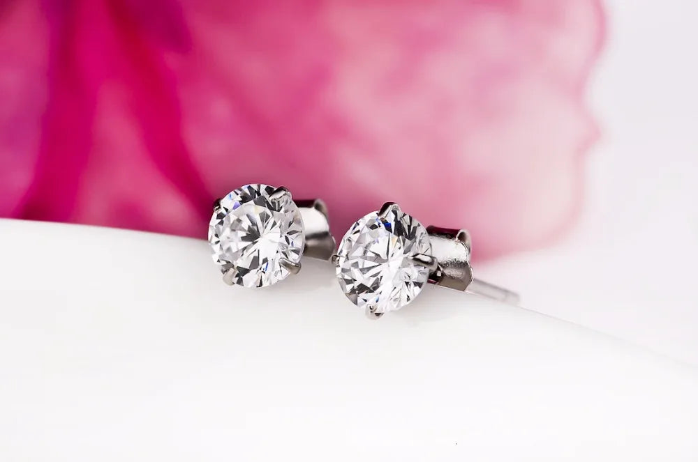 25 Sterling Silver CZ Stud Earrings – Classic Channel Set