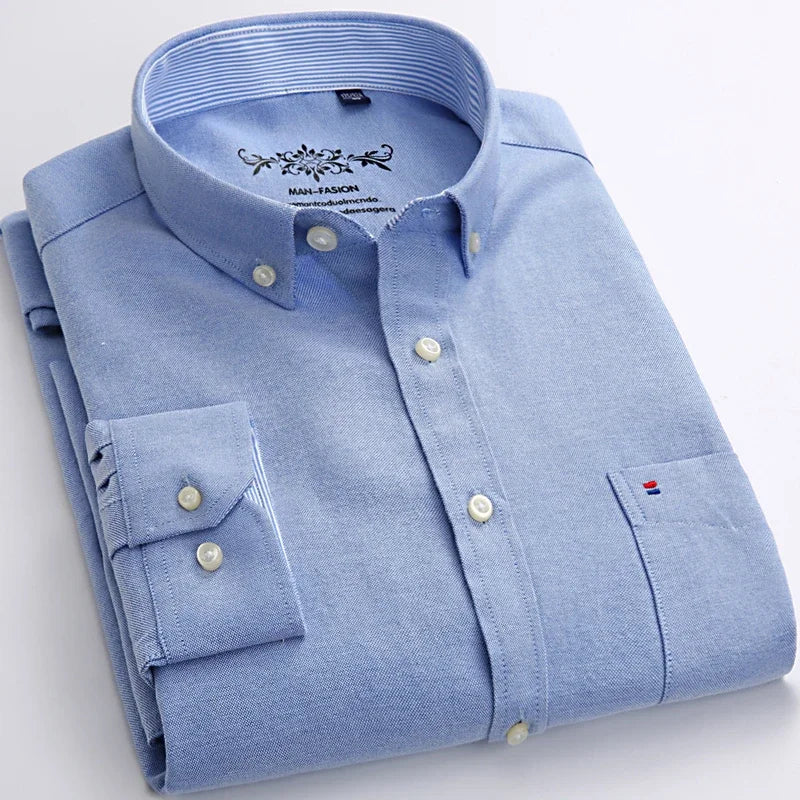 Men’s 100% cotton plaid shirt, stylish slim design for office or casual