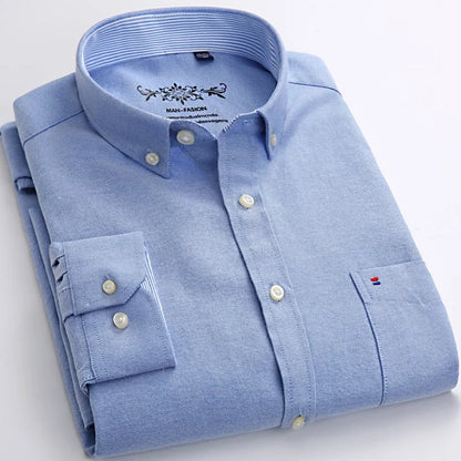 Men’s 100% cotton plaid shirt, stylish slim design for office or casual