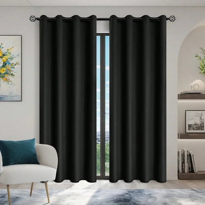 Privacy Drapes for Bedroom, Living Room,100% Blackout Curtains with Grommets.