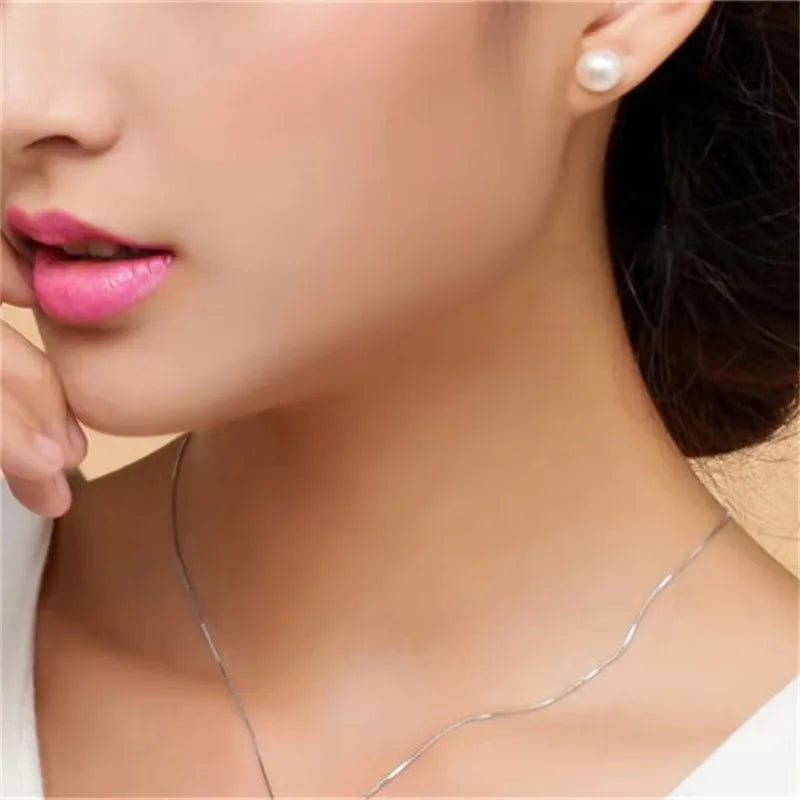 Freshwater Pearl Stud Earrings – 925 Sterling Silver