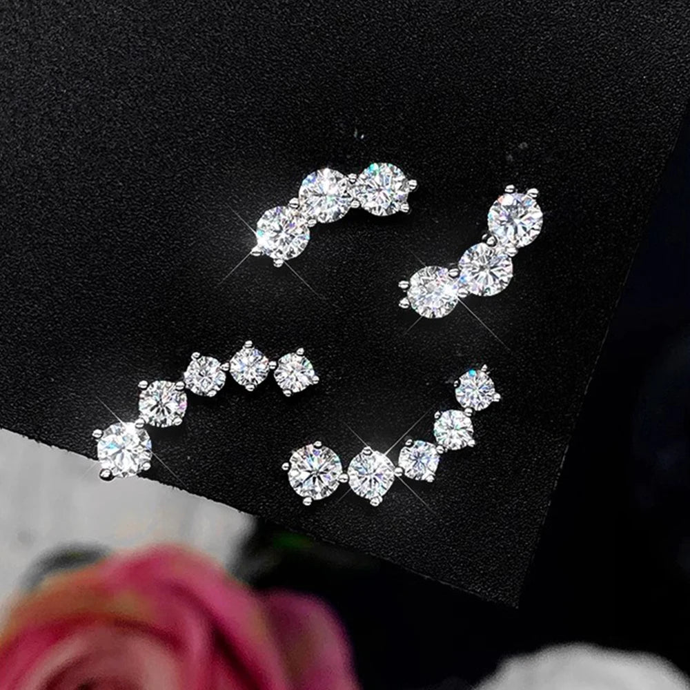 D-Color Moissanite Stud Earrings – 925 Sterling Silver, GRA Certified