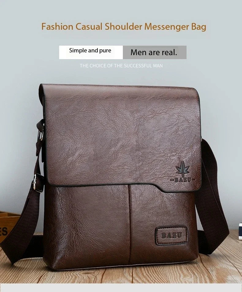 Durable premium leather side bag for men