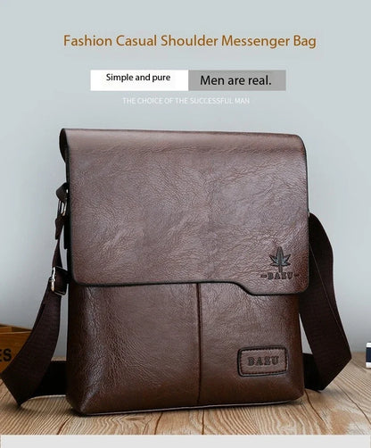 Durable premium leather side bag for men