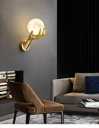 Creative resin and glass bedside wall light for stylish décor