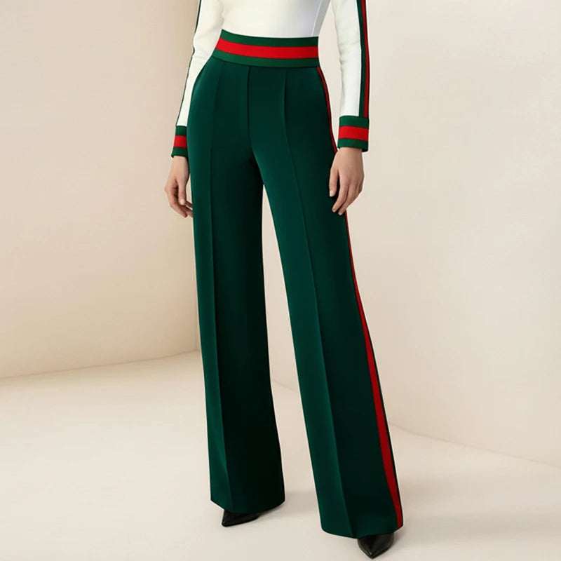 Stylish contrast-color casual/formal pants