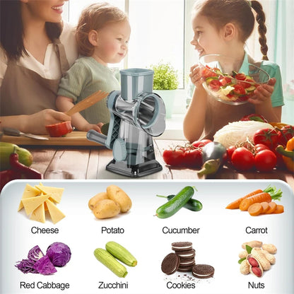 Multi-purpose cheese and vegetable grater for quick kitchen prep