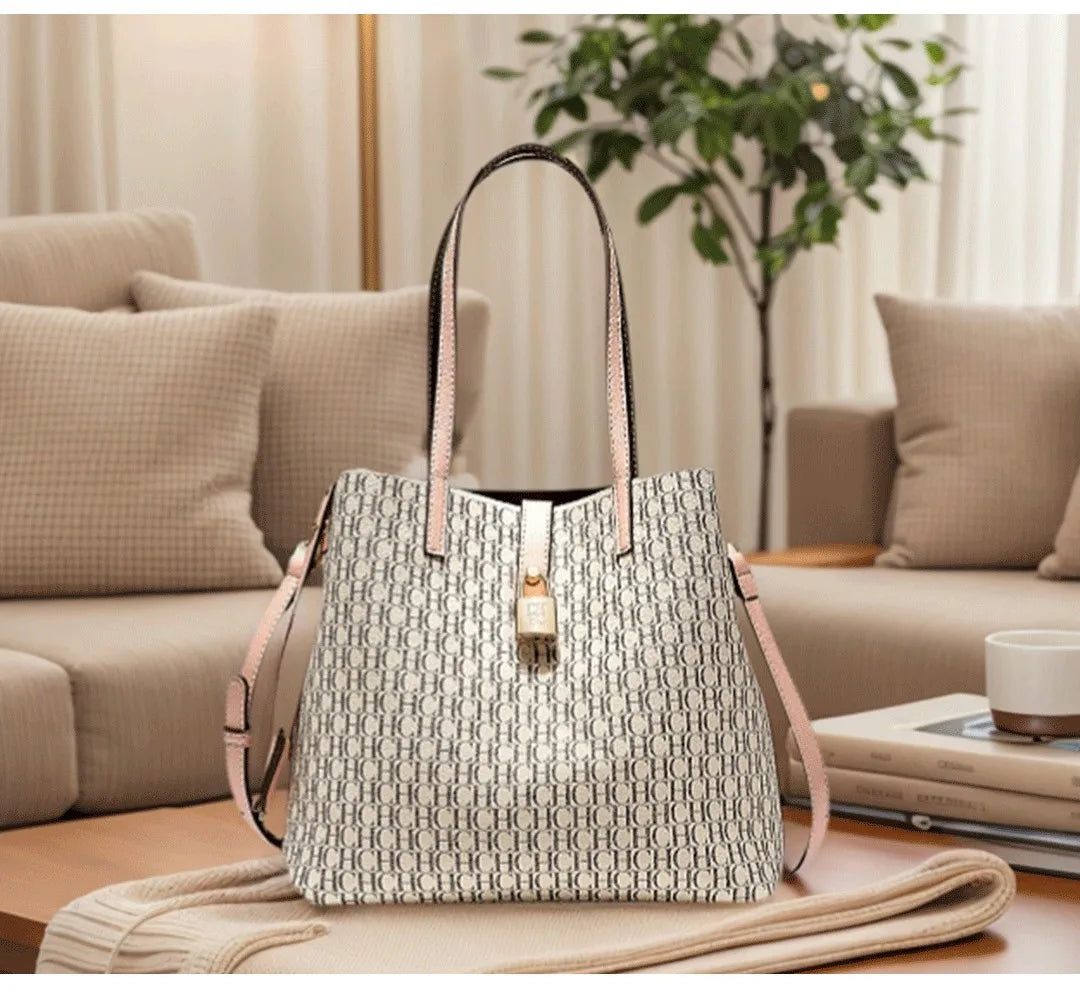 CH Leather Crossbody Bag – Large Capacity Daily Tote