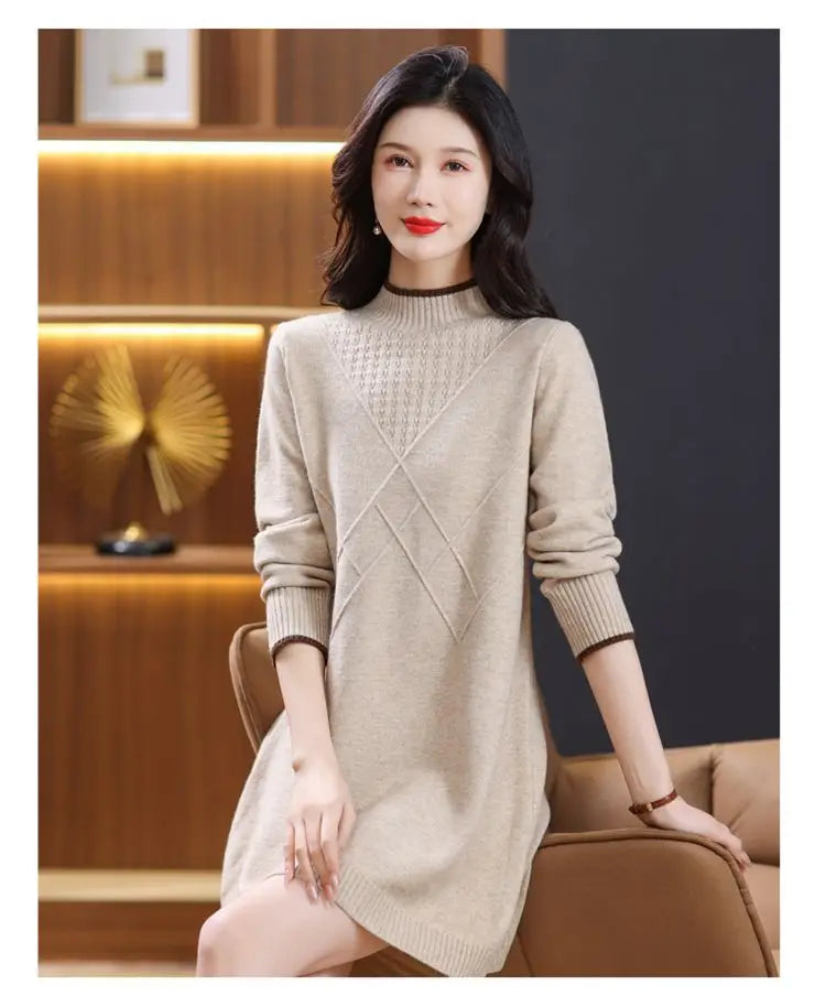 Women’s long-sleeve turtleneck knit sweater