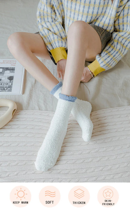 4 Pairs Women’s Fuzzy Socks – Warm, Thick & Soft