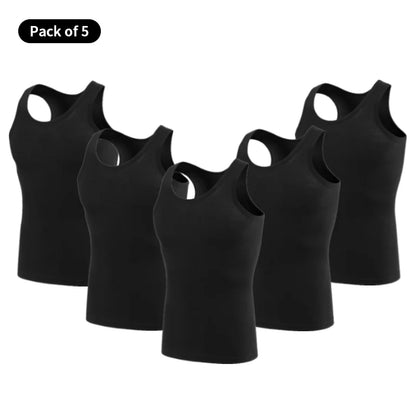 Men’s cotton sports skinny vest, 1/3/5 pack