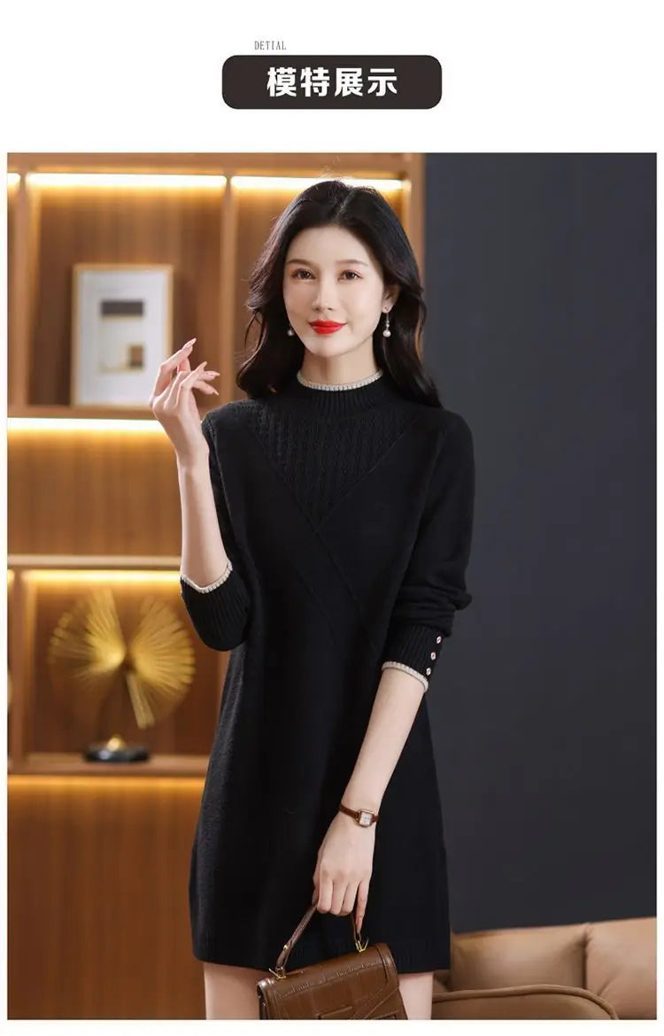Women’s long-sleeve turtleneck knit sweater