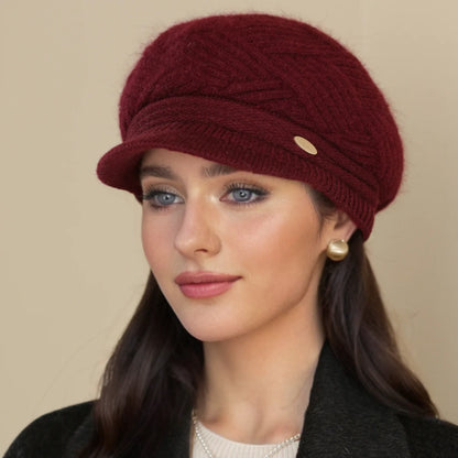 Rabbit Fur Blend Beanie – Casual Streetwear Winter Cap