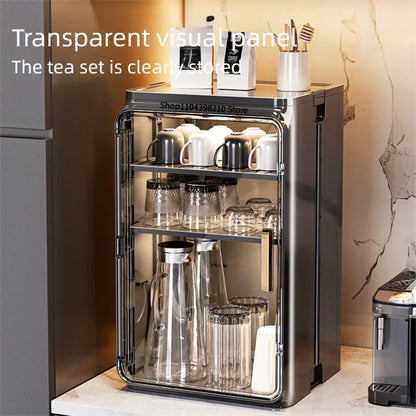 Transparent dustproof cup rack for mugs, tea cups, and coffee accessories