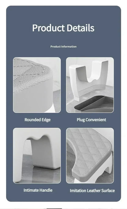 Ergonomic toilet foot stool for kids, adults, seniors, and pregnant women