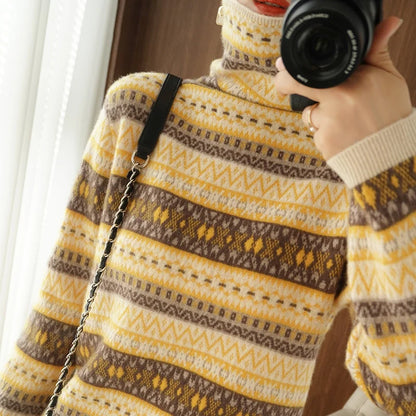 Women’s 100% wool cashmere high-neck sweater