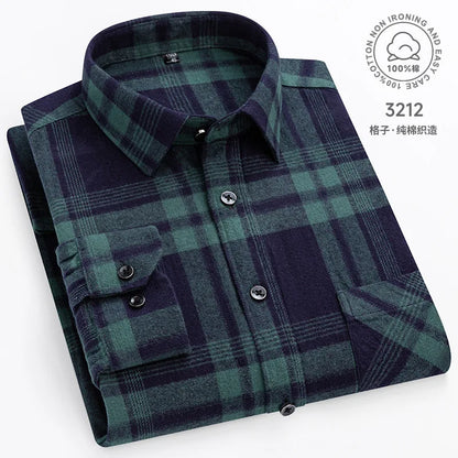 Ultra-soft 100% cotton flannel shirt, up to 11XL, cozy and stylish