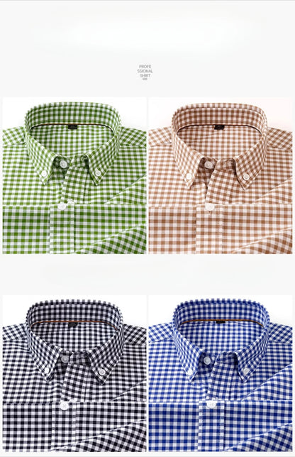 Premium 100% cotton Korean plaid shirt—slim fit, stylish, and comfortable