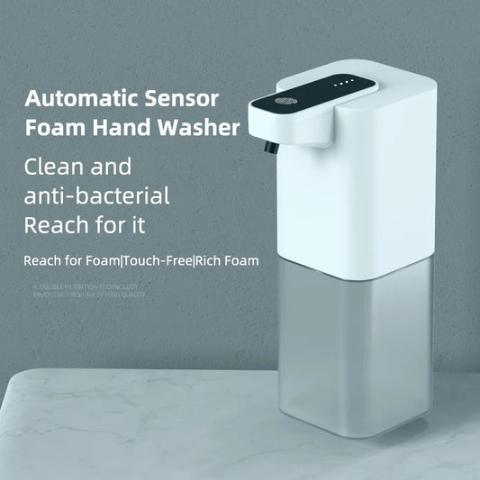 Rechargeable touch-free hand soap dispenser for clean, easy use