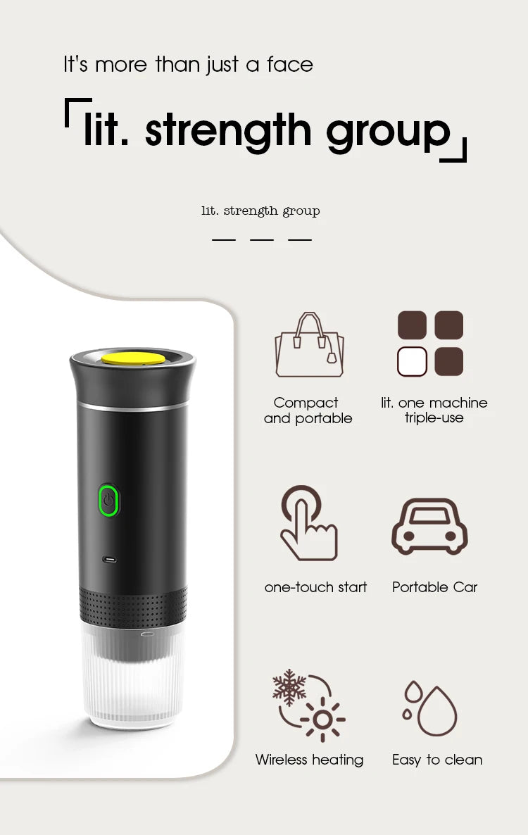 Electric handheld espresso maker—perfect for on-the-go brewing
