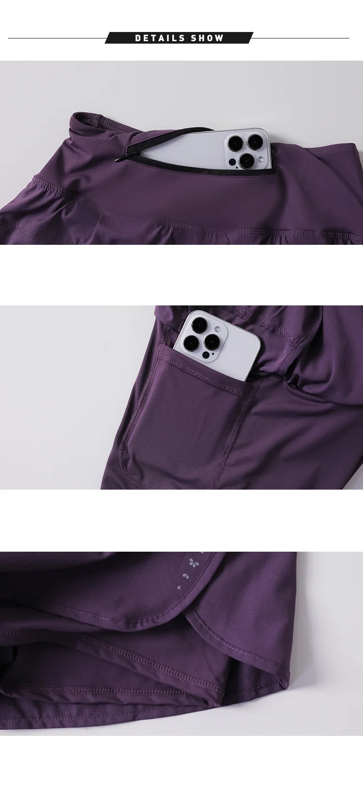 Layered sports shorts with pockets for yoga and fitness