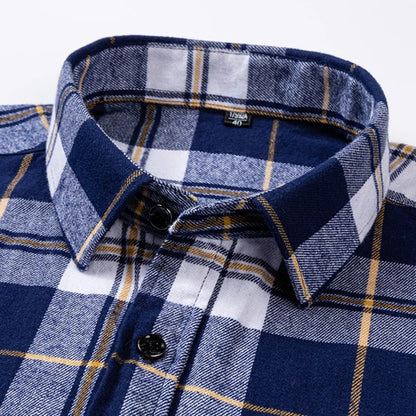 Ultra-soft 100% cotton flannel shirt, up to 11XL, cozy and stylish