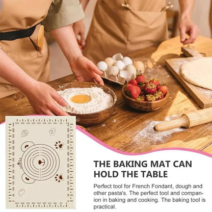 Large kitchen silicone mat for easy baking prep
