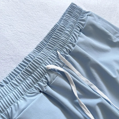 Trendy loose-fit drop-crotch casual trousers