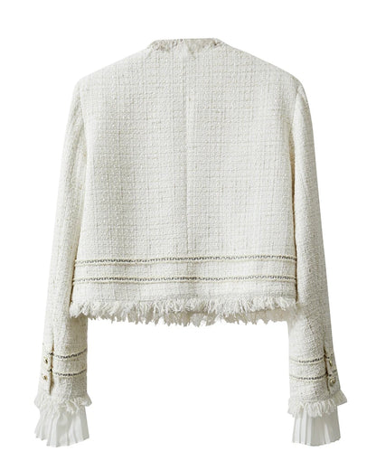 Women’s AMII minimalism chambray tweed short jacket