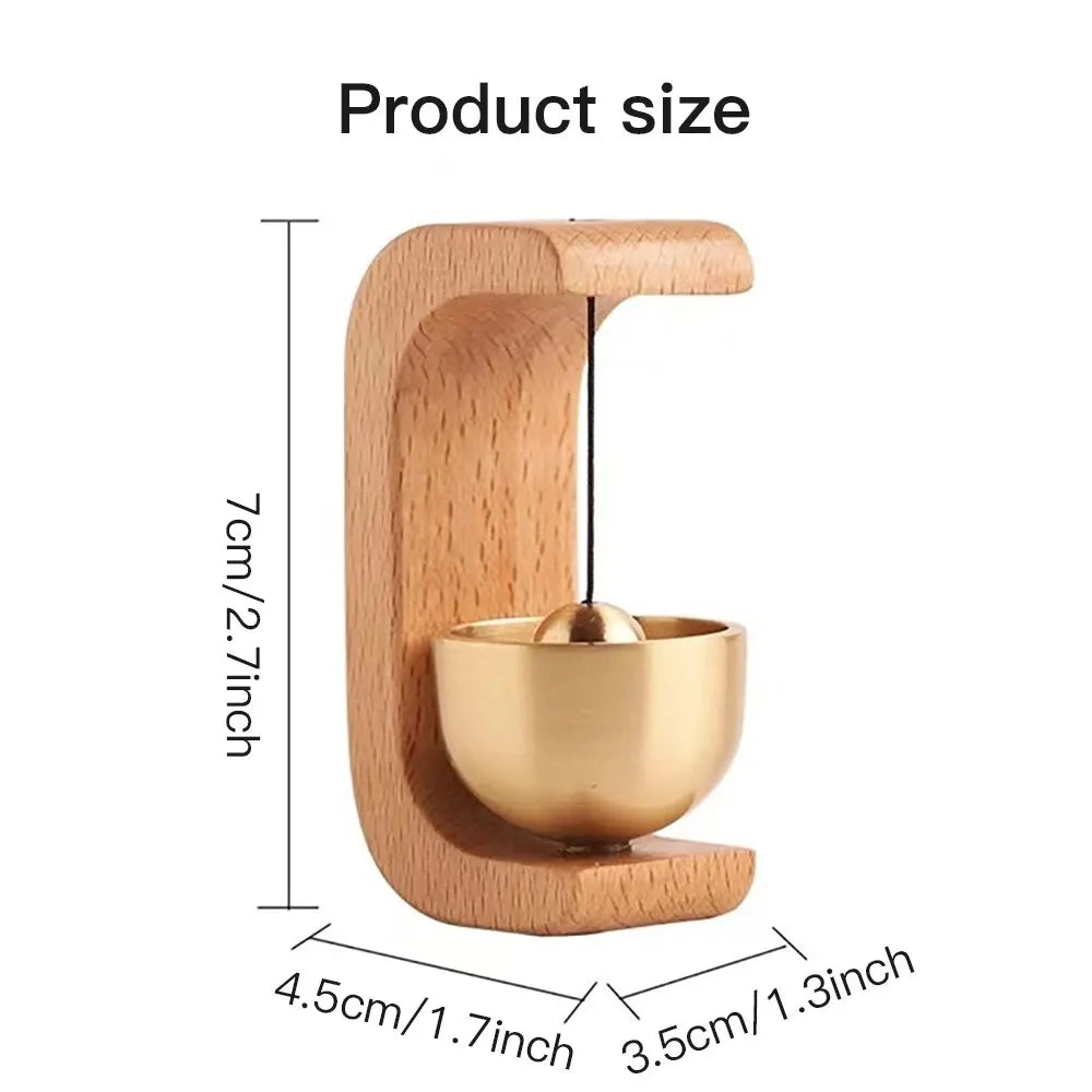 Magnetic wood wind-bell with copper chime