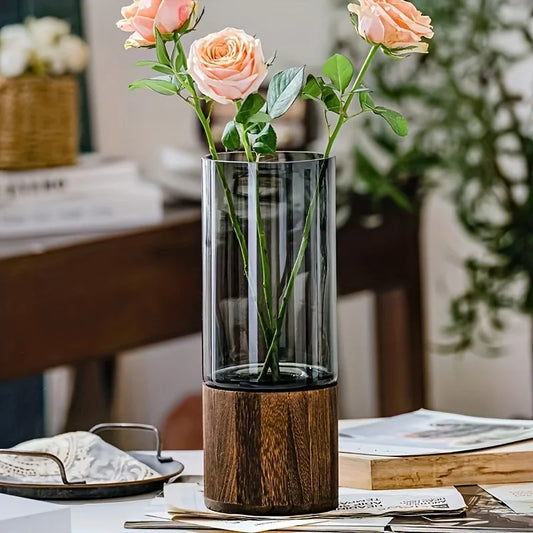 Light Luxury Retro Glass Vase – Creative Primary Color Decoration
