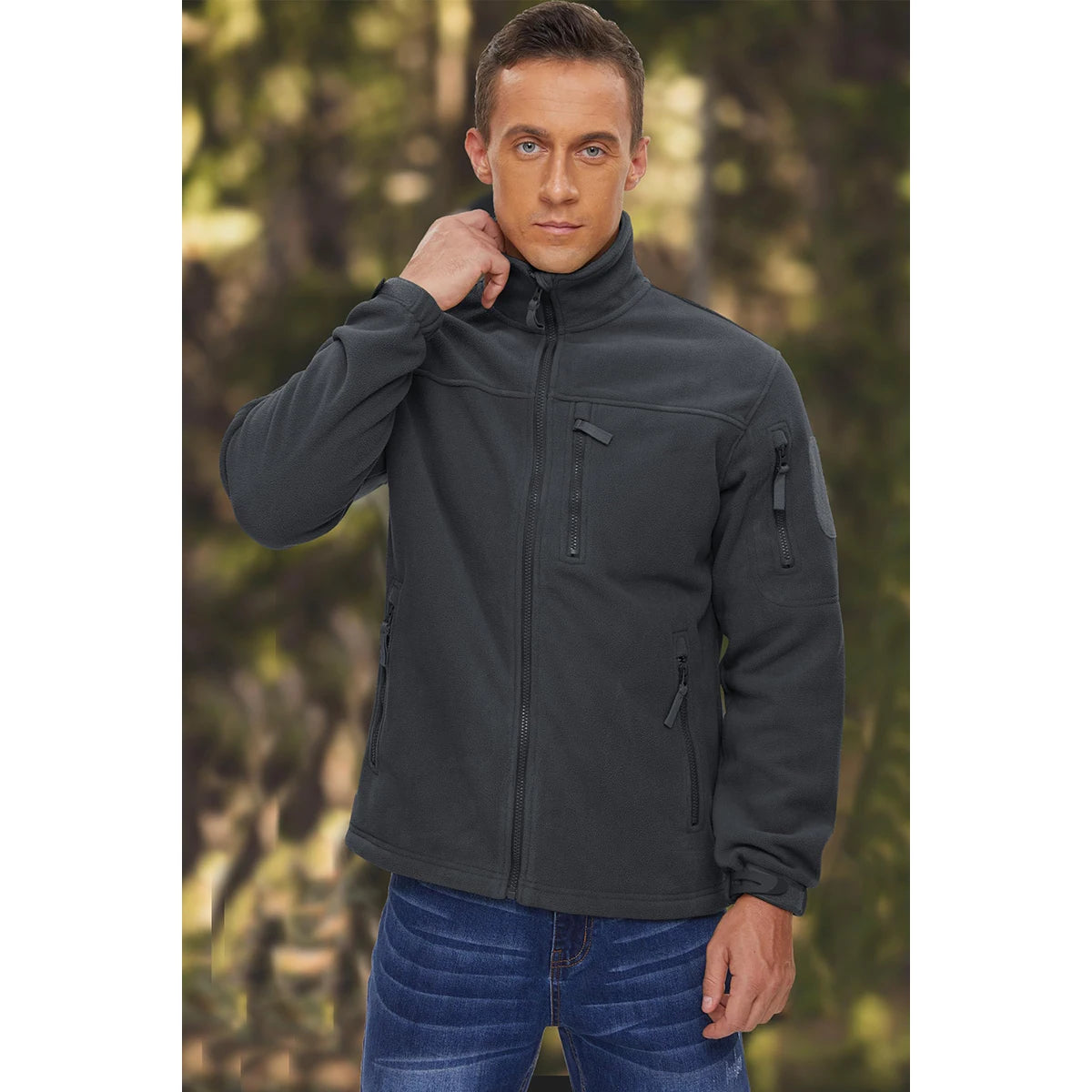 Men’s cotton-padded winter vest with stand collar