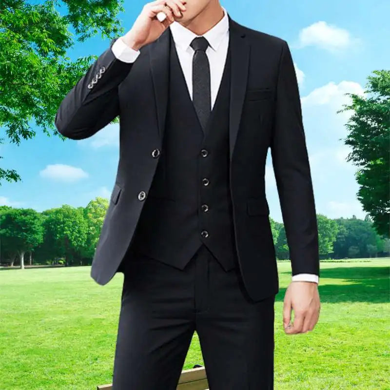 Elegant groomsmen suit jacket, vest & pants