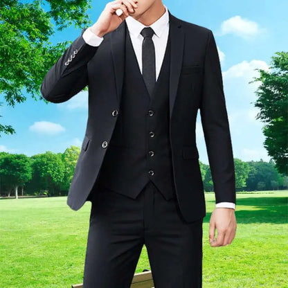 Elegant groomsmen suit jacket, vest & pants