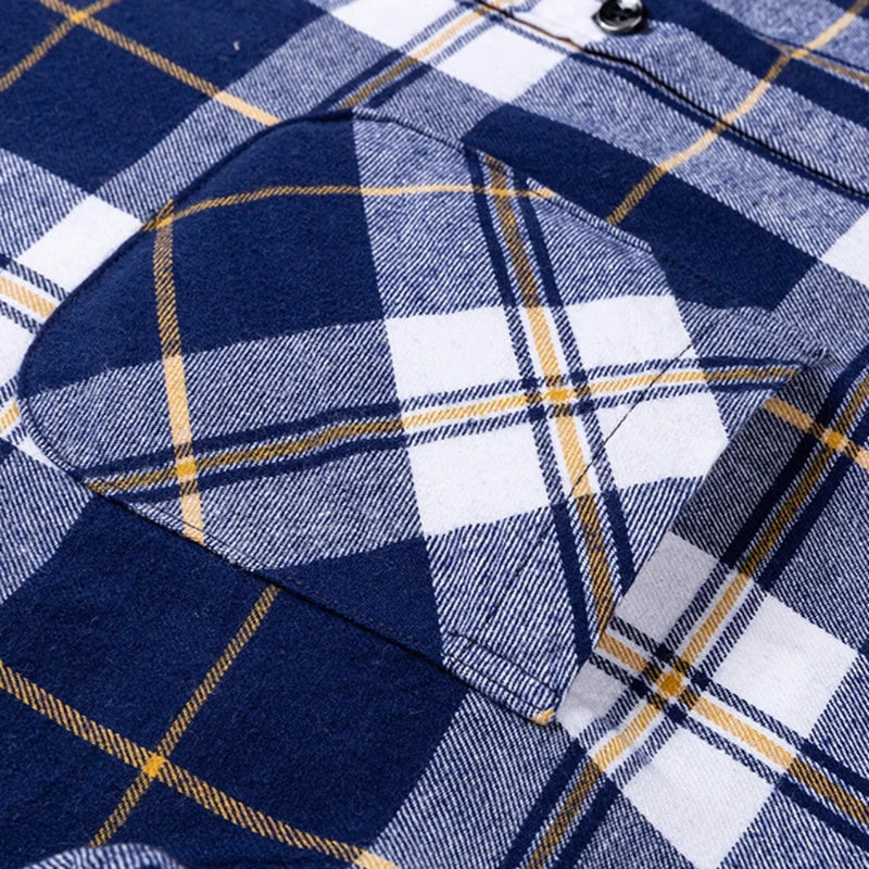 Ultra-soft 100% cotton flannel shirt, up to 11XL, cozy and stylish