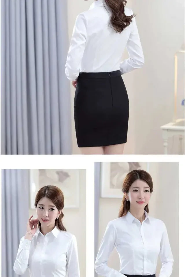 Plus Size White Shirt – Long Sleeve Professional Work Top