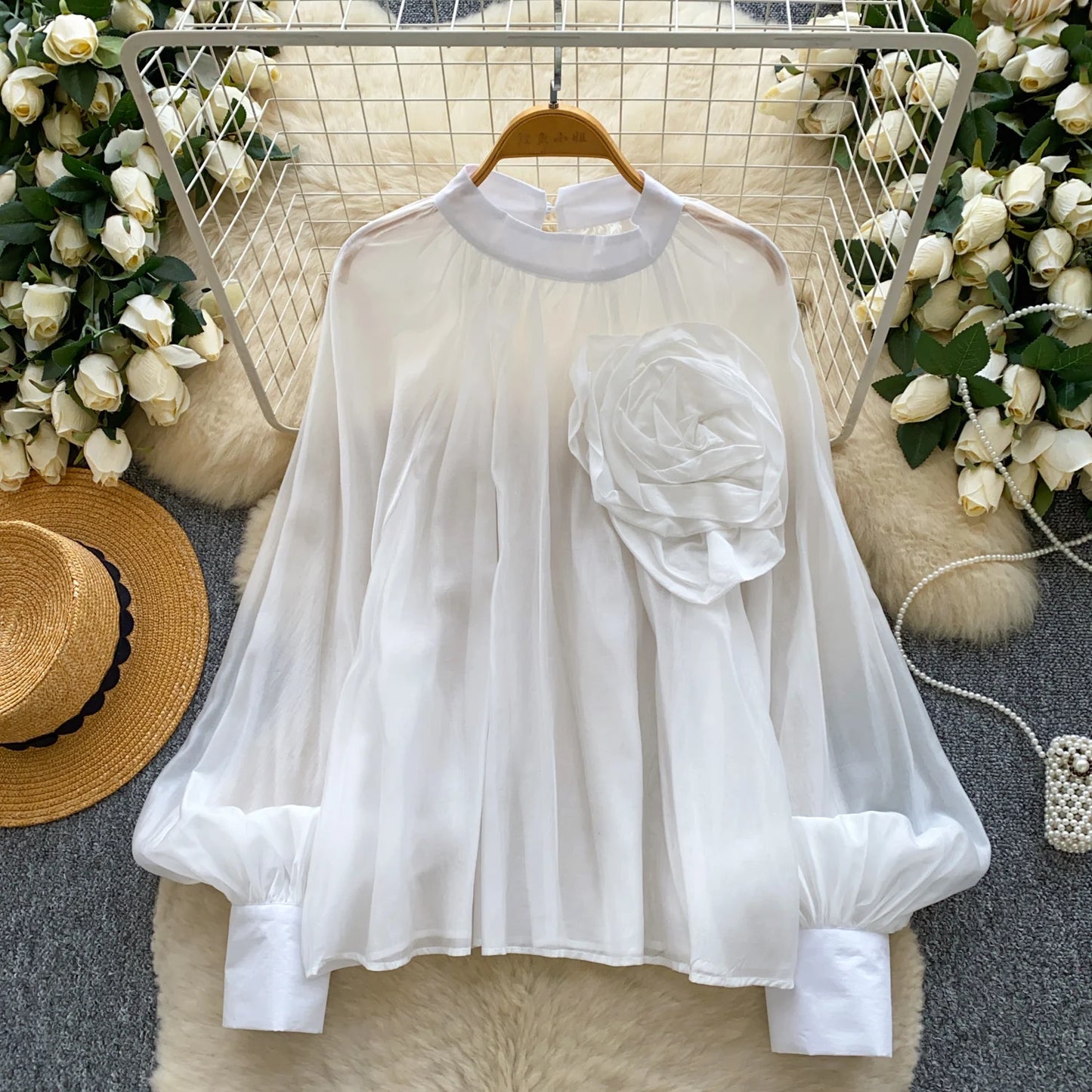 Elegant solid-color women’s blouse for everyday wear