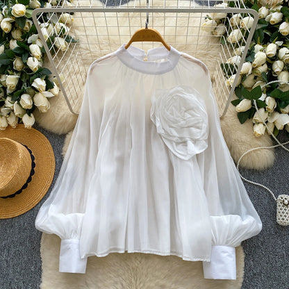 Elegant solid-color women’s blouse for everyday wear
