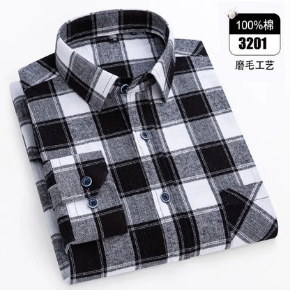 Ultra-soft 100% cotton flannel shirt, up to 11XL, cozy and stylish