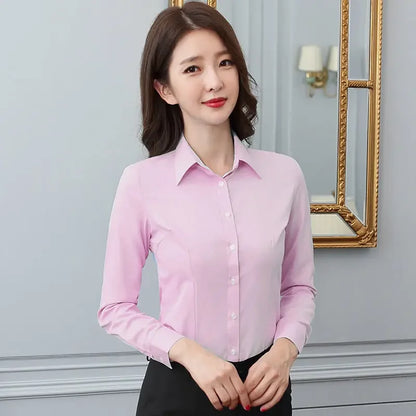 Plus Size White Shirt – Long Sleeve Professional Work Top