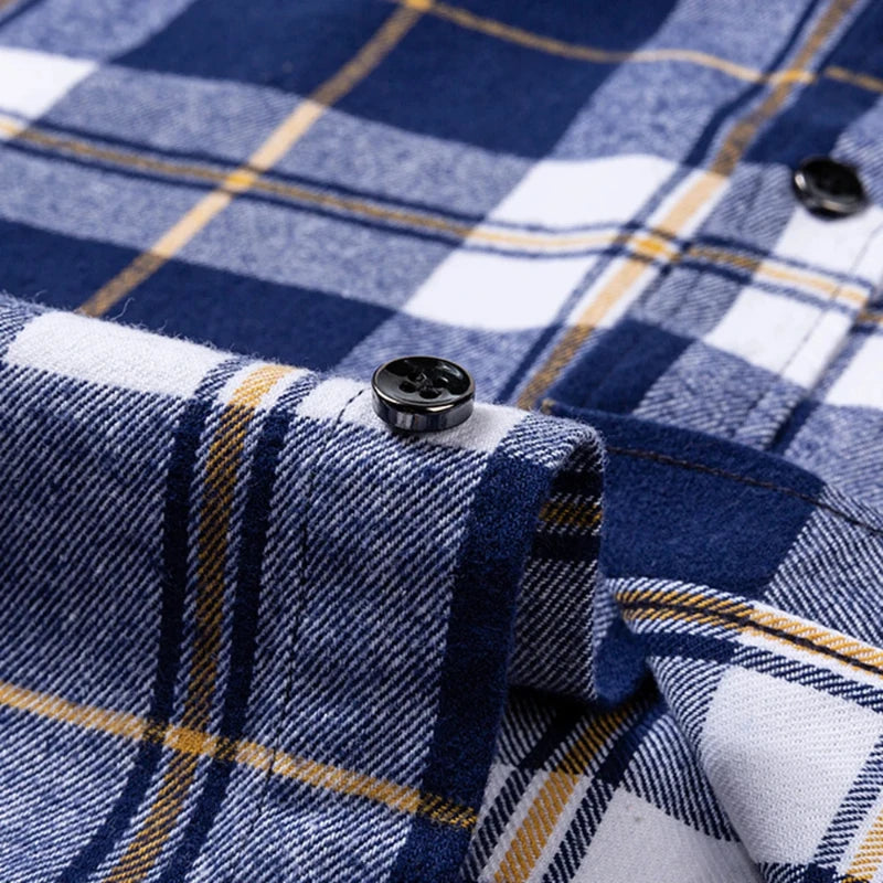Ultra-soft 100% cotton flannel shirt, up to 11XL, cozy and stylish