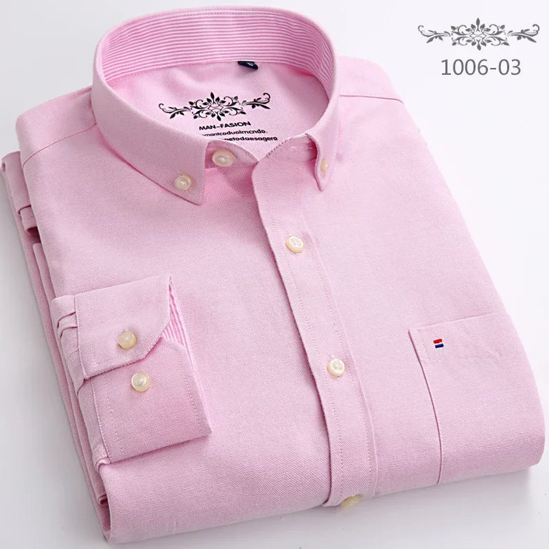 Men’s 100% cotton plaid shirt, stylish slim design for office or casual